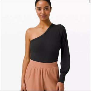 NWOT Lululemon LA Collab One Shoulder Bodysuit size 4 black